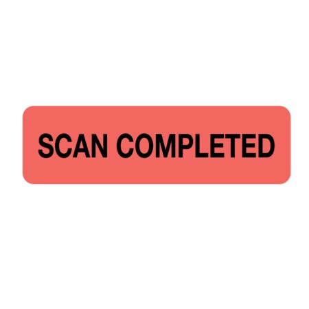 Information Labels - Scan Completed 5/16 X 1-1/4 Flr Red W/Black